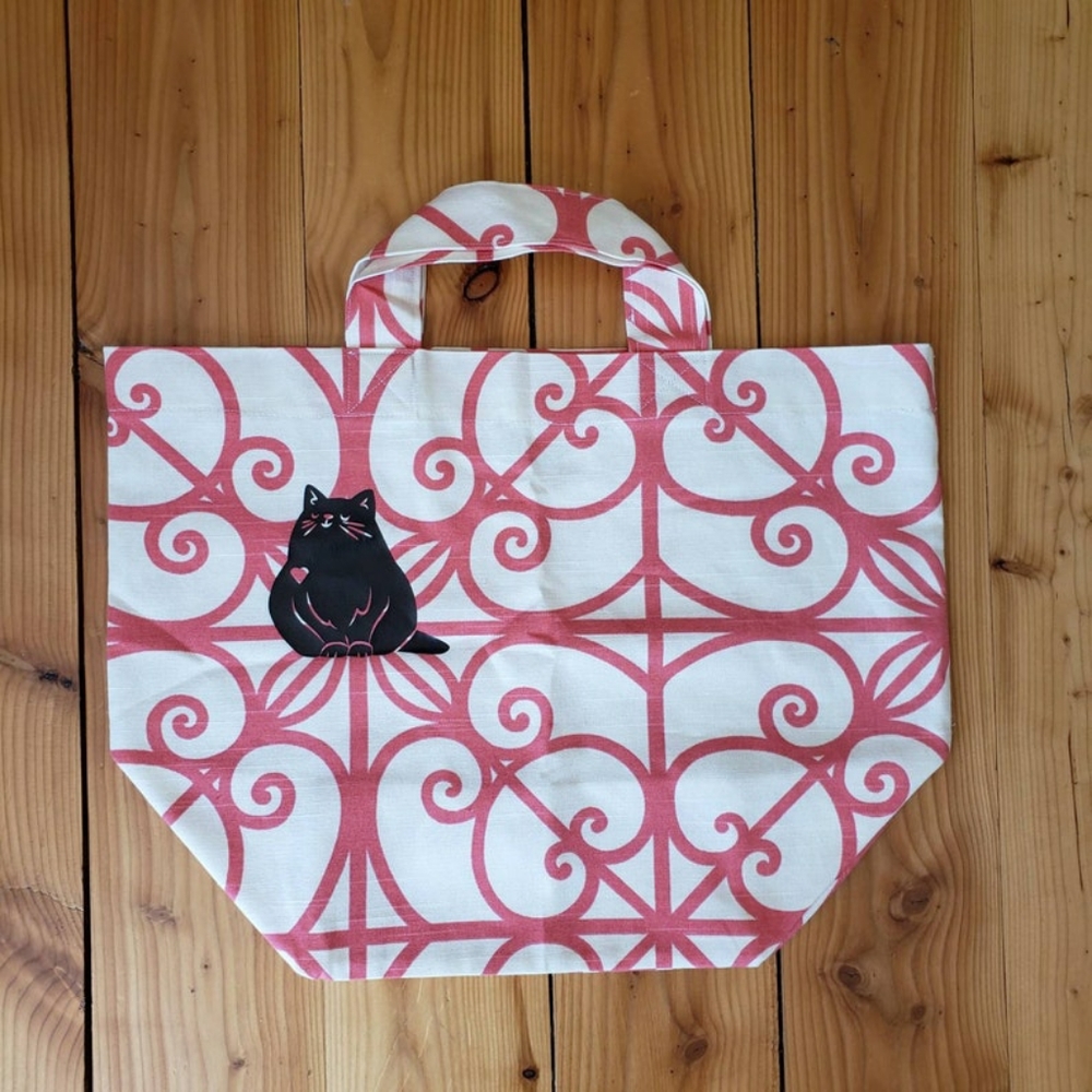 Cat One of a kind original tote cotton tote carry